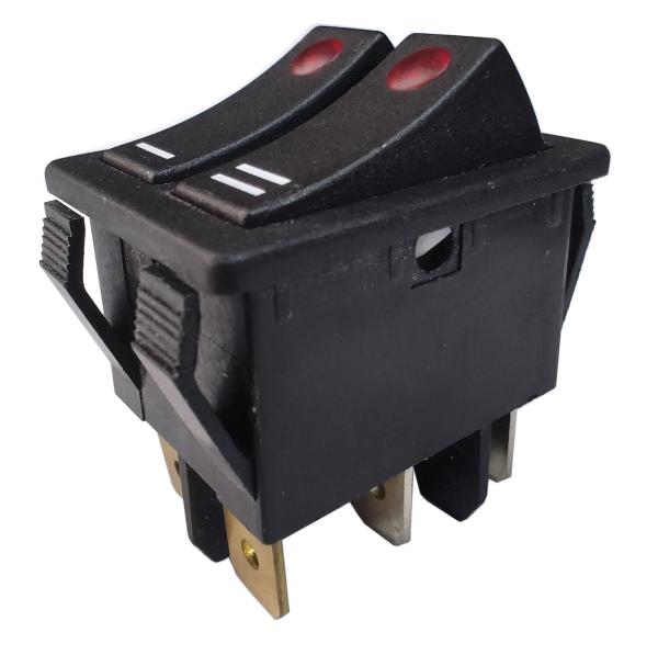R5 Double Row Button Switch, 32*25mm, 16A 250V, 20A 125V, PA66 Housing, With