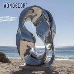 Outdoor square large abstract forged metal geometric circular ring stainless