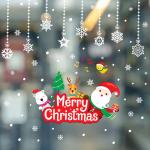 Living Room Bedroom Holiday Christmas Window Stickers Ransferable Glue