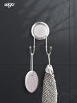 Stainless Steel Damage-Free Hanging Kitchen Bath Suction Double Robe Hook