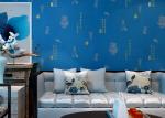 Blue Carton Chinese Style Non Woven Wallcovering Soundproof For Living Room /