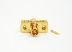 Gold Plated Male SMP RF Coaxial Connector 40GHz Frequency 2 Holes Flange Mount