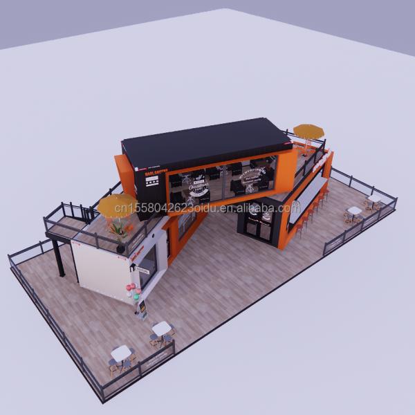 Modified Shipping Container Shop House Container Coffee Shop with Galvanized Steel Square Tubes