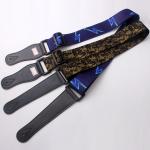 Decorative Woven Personalized Guitar Straps With Leather Head