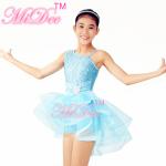 Girls Ballet Costume Front Shorter Back Longer Tulle Skirt Outfit With
