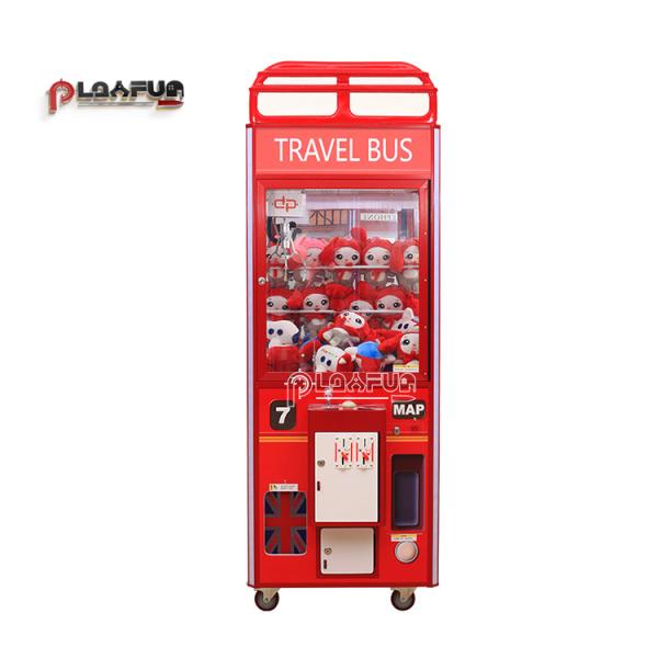 Top Selling Coin-operated Indoor Kids Toy Plush Wooden Telephone Doll Travel Bus Claw Machine