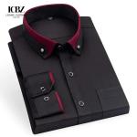 Adult Double Collar Solid Color Shirt for Business Casual Wear in Autumn and