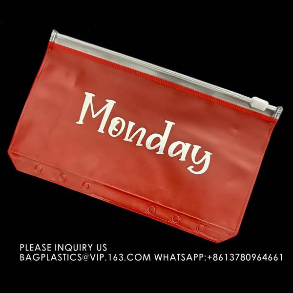 Cash Budget Envelopes For Budgeting Slider Zipper Binder Pouch Loose Leaf Bags Insert Pages Waterproof Document