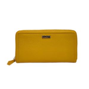 Wholesale Yellow Slim Genuine Leather Wallet Lychee Pattern Long Purses For Women WA04 from china suppliers
