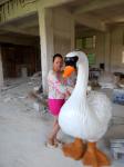 customize size fiberglass animal statue swan model as decoration statue in