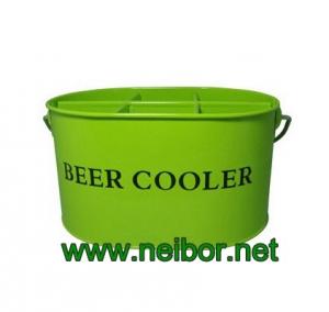 Wholesale powder coated tin ice bucket tin beer bucket tin beer cooler oval tin bucket from china suppliers