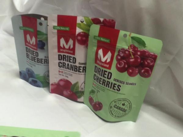 custom printed self standing plastic snack food moisture resistant dried fruit