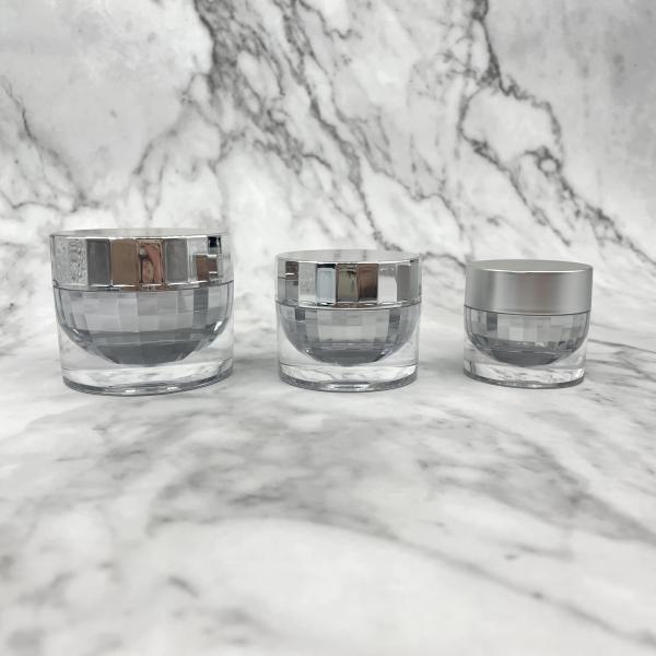 Eco Friendly Plastic Cosmetic Jars 10g 15g Diamond Spherical Inner Silk Screening