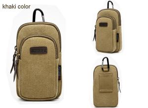 Wholesale Male wear belt multi-function vertical hanging canvas Mobile phone bag from china suppliers