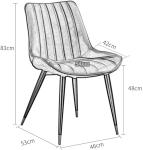 Pu Leather Nordic Dining Chairs Thicken Seat Backrest Metal Legs Vintage Kitchen