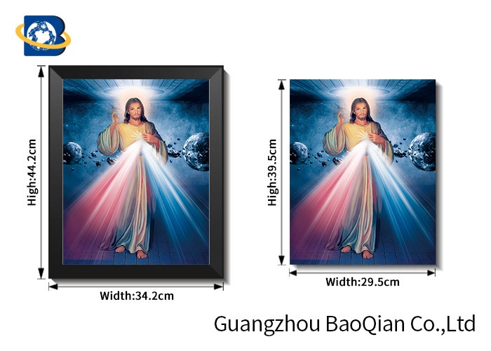 Black Frame Lenticular Flip Christian Blessed Vigin Mary Poster Religion Wall Picture