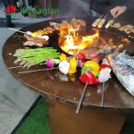 Portable Outdoor Rust Corten Steel Bbq Pit Customized