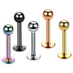 Surgical Steel Assorted Colors Zircon Labret Stud Lip Piercing Ear Cartilage