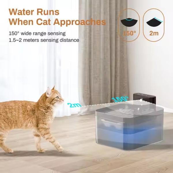 Auto Clean Cycle Stainless Steel Base Pet Drinking Machine Smart Sensor