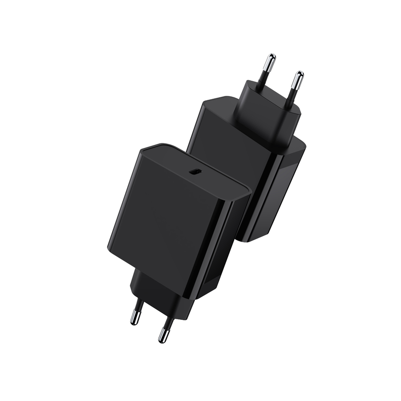 Black ABS USB-C Charger Compact and Convenient for On-The-Go Charging