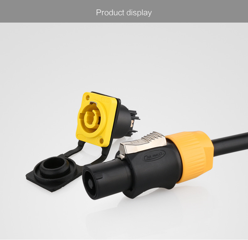 Chinese Manufacture Outdoor 20A PowerCon Plastic Cable Connectors,Plug Speaker Welding 3 Pin Waterproof Connector