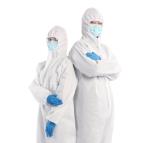SMS Material White Disposable Protective Suit Isolation Gown Full Body