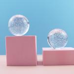 Home crystal craft shining acrylic uv balls 50mm glitter powder toys ball clear