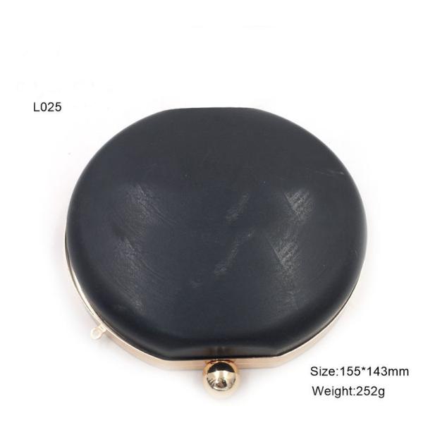 Bag accessories custom round gold plastic box clutch frame metal purse frame