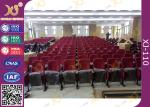 Red Church Hall Theater Room Seating With Row Number Rubber Wood Arm Rest