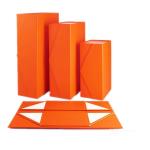 Customized Collapsible Gift Box Orange Cardboard Treat Boxes With Magnetic