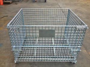 Wholesale Industrial Stackable Welded Steel Wire Mesh Pallet Cage For Warehouse Storage from china suppliers