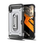 2 in 1 PC+TPU Color Red Black Kickstand Armor Case Back Cover For IphoneXS
