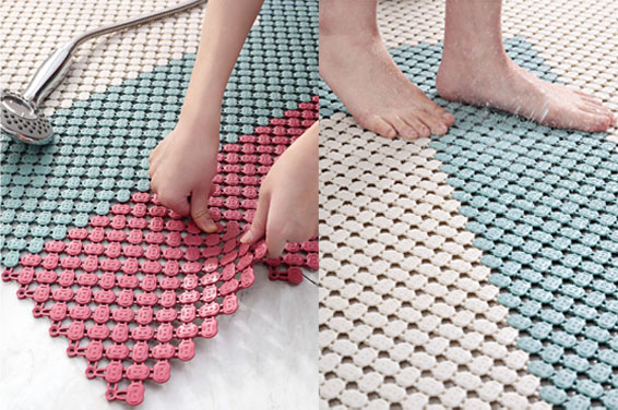 PVC Interlocking Floor Mat Anti Skid Bath Mat 20cmx20cm
