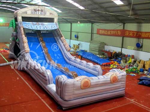 Giant Inflatable Slide / Large Blow Up Slide Round Log Themed Non Toxic