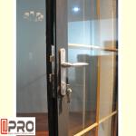 Aluminium Exterior Patio Folding Doors Grey Color Thermal Break Double Glass
