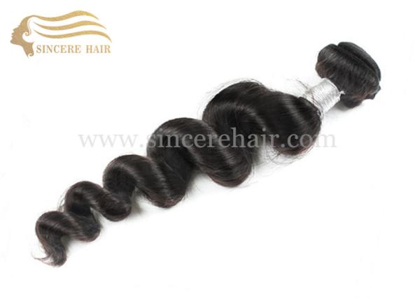 55 CM Loose Wave Hair Weft Extensions for sale - 22 Inch Black Loose Wave Remy