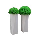 Unbreakable white floor standing flower pots metal planters