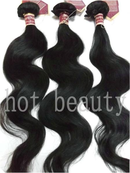 100% Remy Brazilian Wavy Human Hair Extensions Natural Black and Red Color