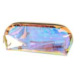 Rainbow Transparent Large Mens Hanging Wash Bag Laser Holographic Clear PVC