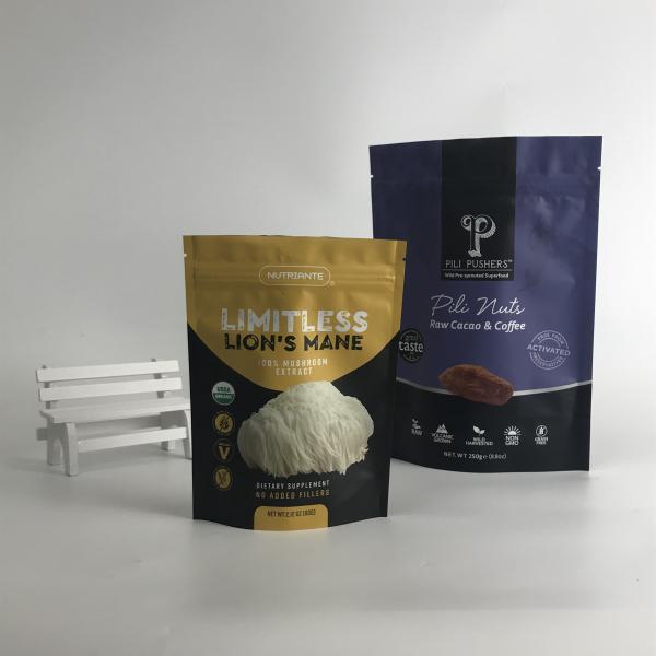 Hot Sale Food Grade Plastic Bags Custom Printed Stand Up Zipper Bags for