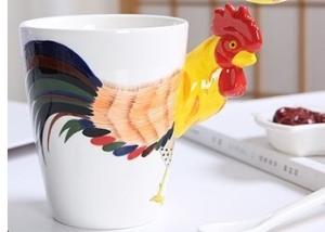 Wholesale Rooster 9cmx11cm Cafe Store 3D Ceramic Mugs from china suppliers