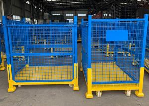 Wholesale Collapsible Metal Mesh Industrial Stillages Pallets With Castors from china suppliers