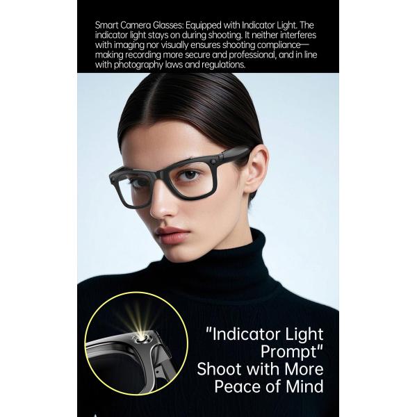 AI Voice Translate Intelligent Shooting Function ENC Noise Reduction Waterproof Smart Glassess 2025 W100D