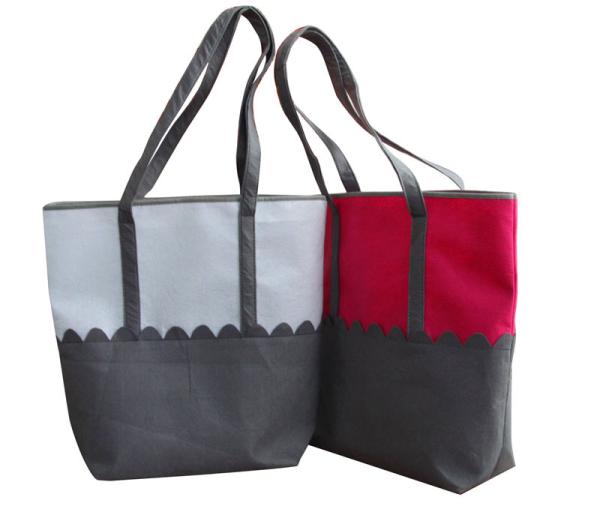 Personalized Pink / Grey RPET Green composable Fabric Shopping Reusable Carrier