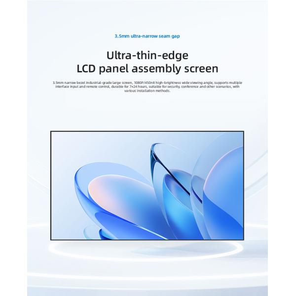 HD 46'' 49'' 55'' LCD Display Panel Seamless LCD Splicing Screen Large Advertising Player for Conference Monitoring Security