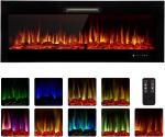 Wall Mounted LED Electric Fireplace Heaters TV Stand with Self-Check Timing