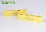 Yellow plastic housing 1X4 Multi Port RJ45 connectors ethernet female socket