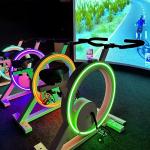 Interactive Wall Games Intelligent Simulated Reality Bicycle Racing Projection