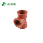 PPH Plastic Pipe Fitting Round Head Code Red Pn16 Thread Female Tee Customized