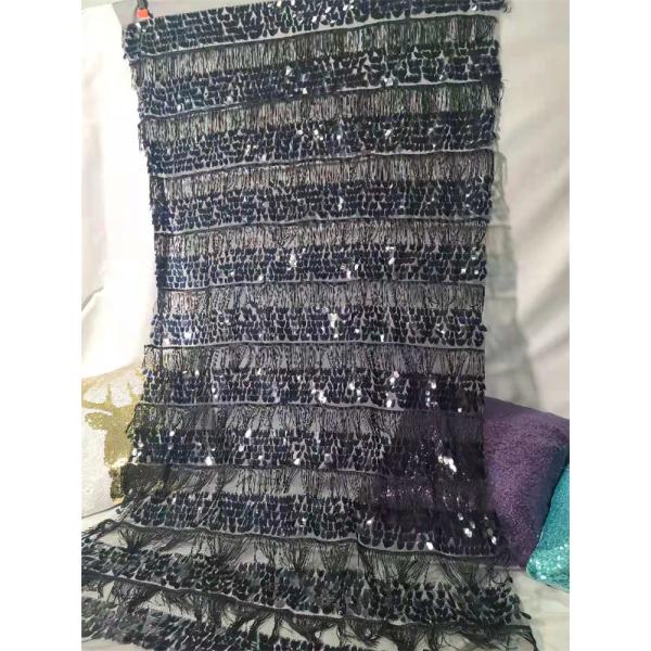 Factory Directly Wholesale Different Color Tassels Sequin Fabric for Garments Accessories